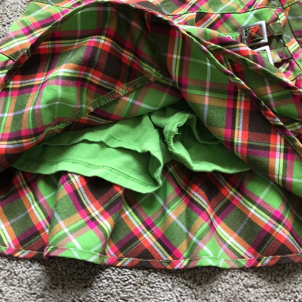 The Children's Place Skirt Girls Size 12 Plaid Green Pink Yellow White Brown‎